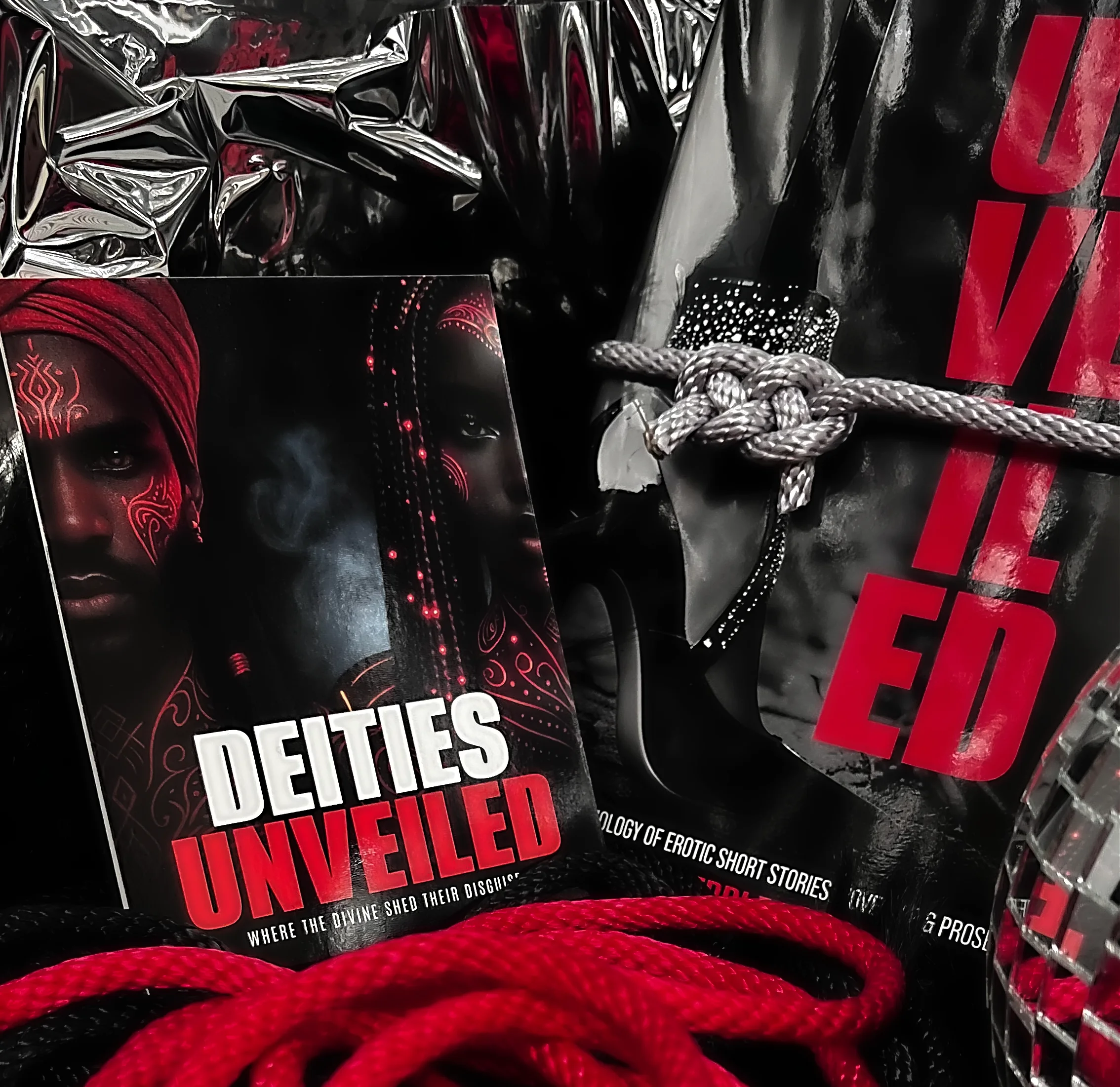 UNVEILED softcover book mockup featuring elegant cover design